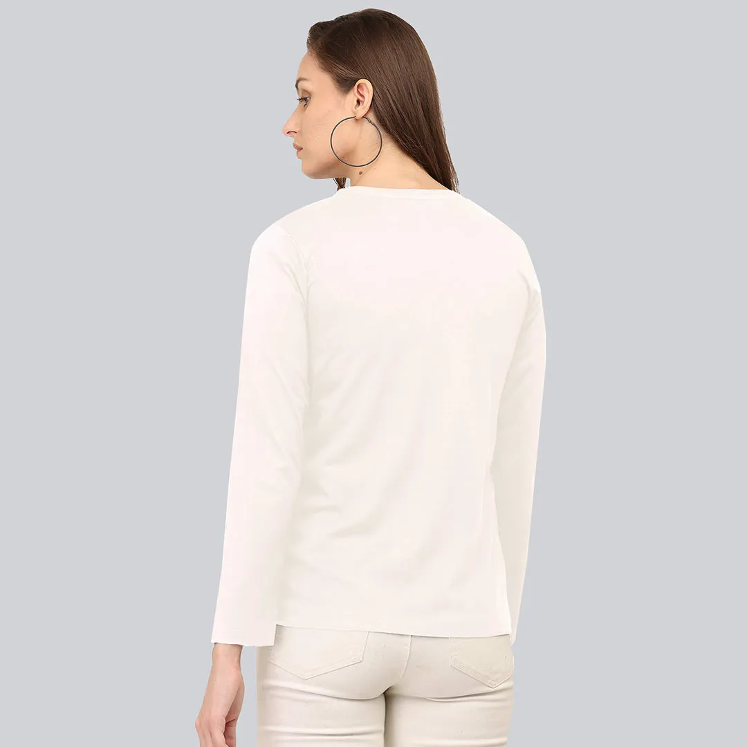 Graphic Printed Full Sleeve T-Shirt - Off White