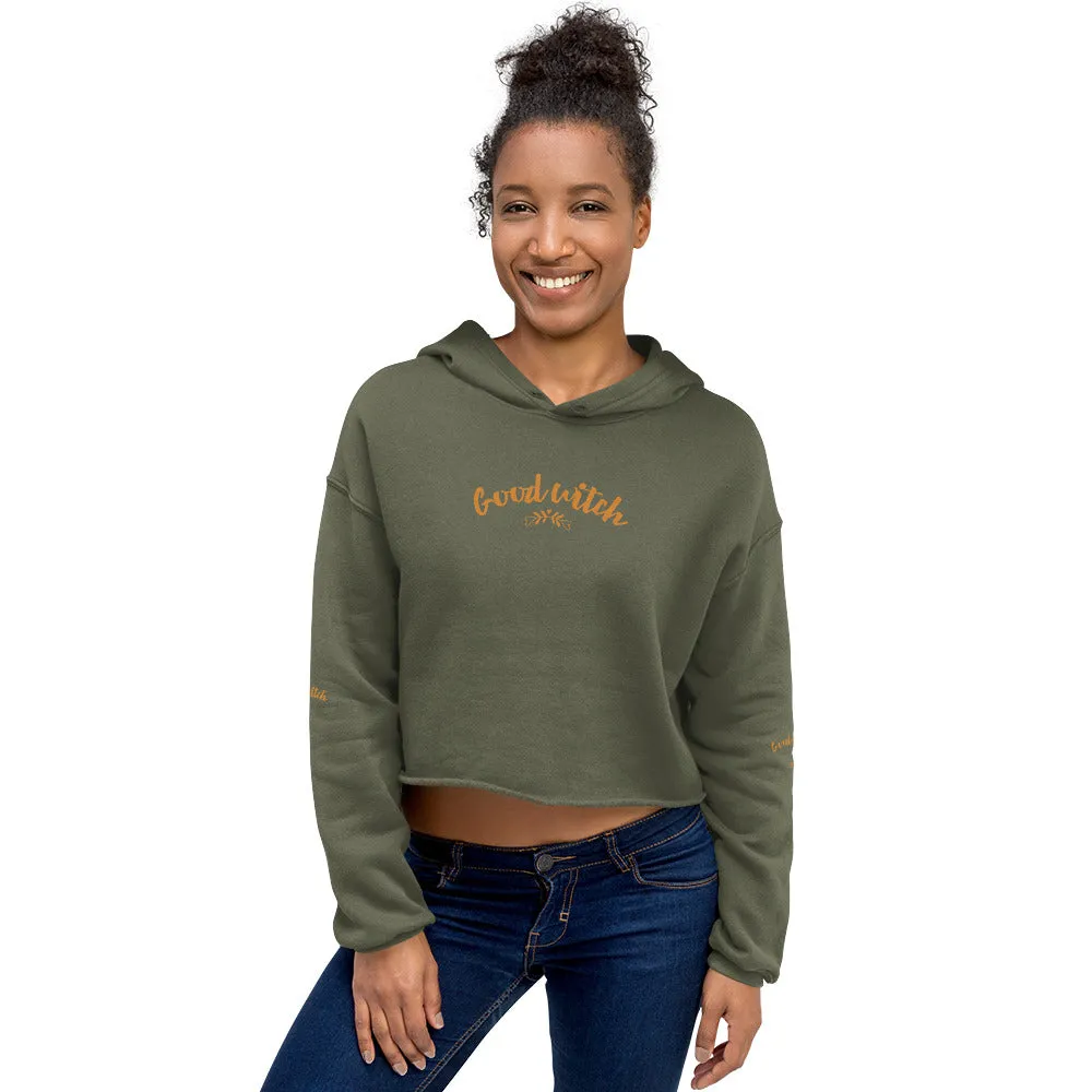 Halloween Good Witch Crop Hoodie Bella   Canvas 7502