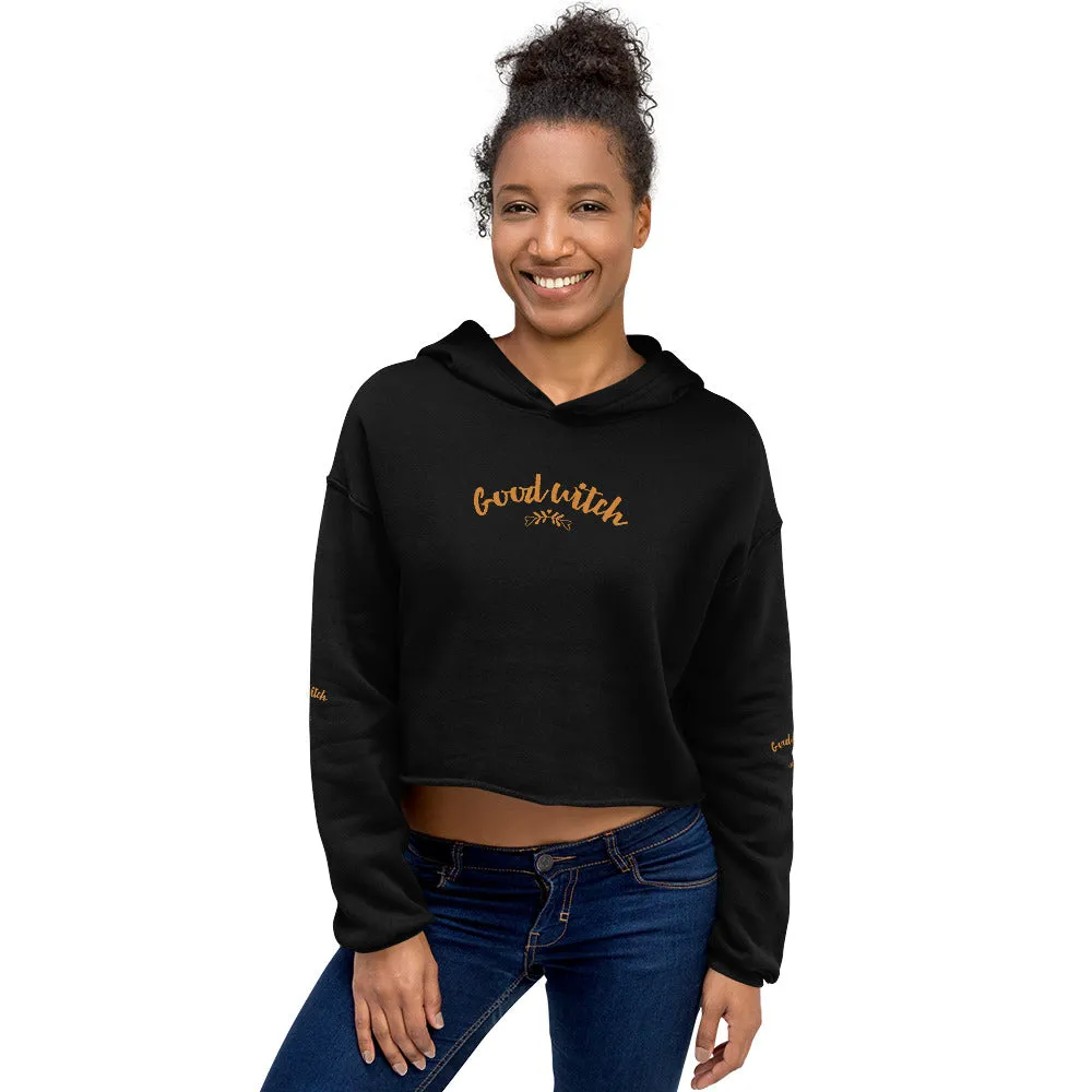 Halloween Good Witch Crop Hoodie Bella   Canvas 7502