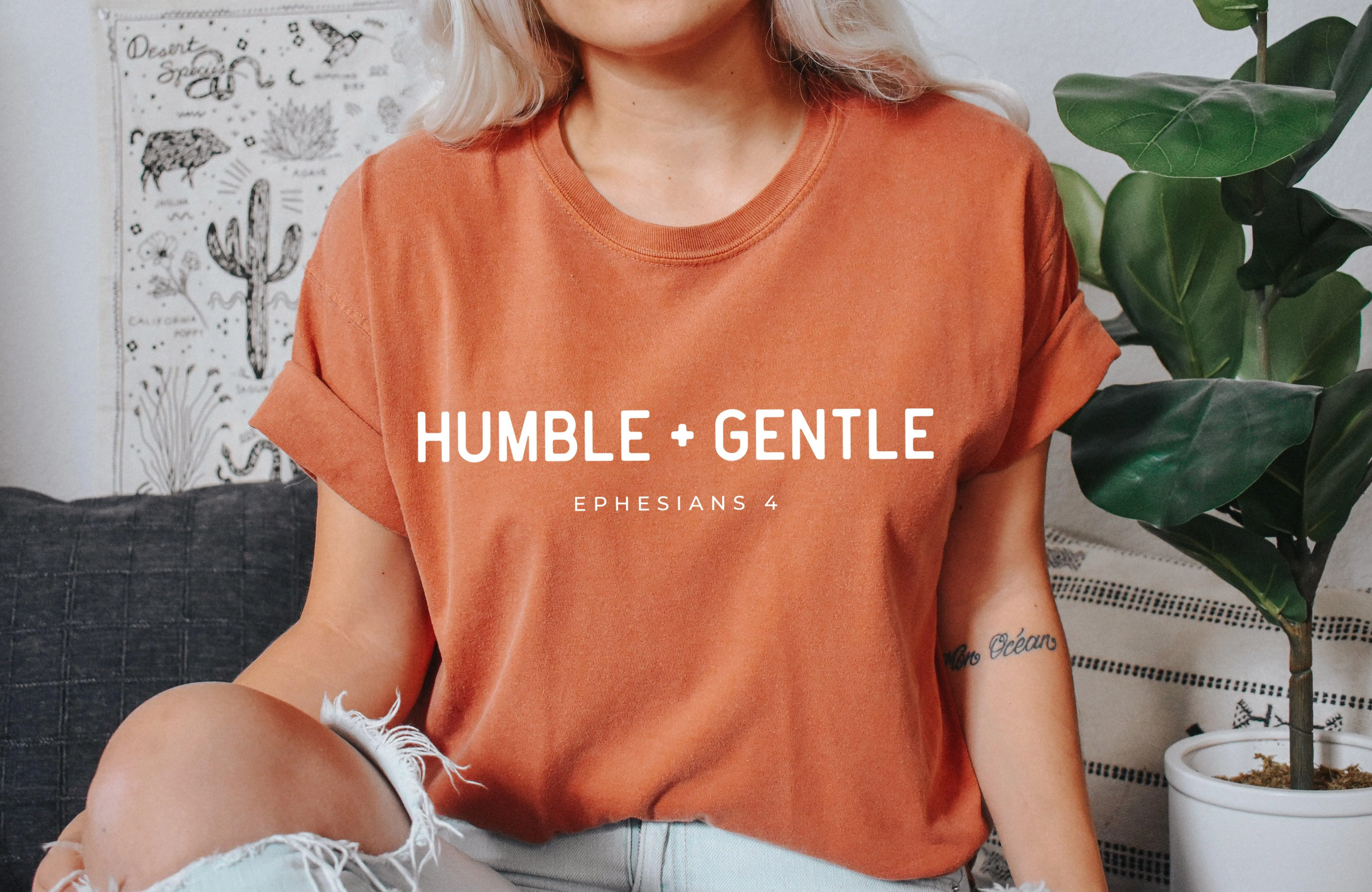 Humble   Gentle Be Kind Christian Comfort Colors T Shirt
