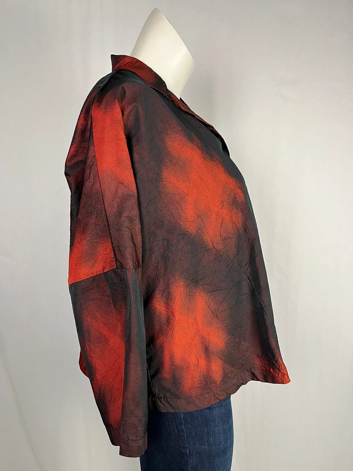 ITEMZ Open Size Red & Black Crinkle Shirt