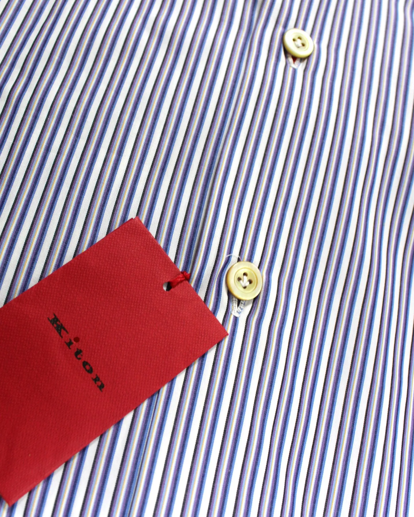 Kiton Dress Shirt Purple Orange Stripes 38 - 15 SALE
