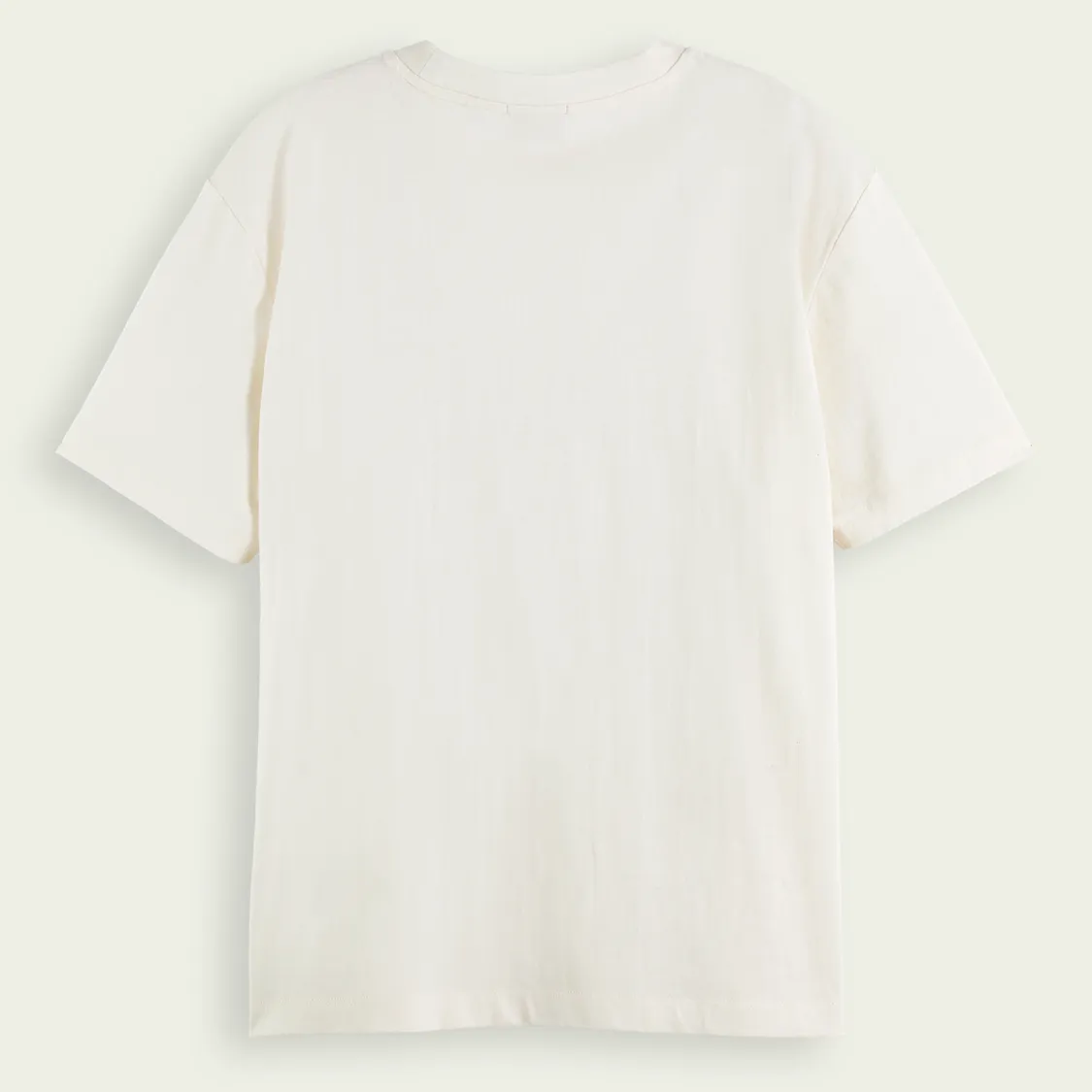 Loose Fit Embroidered Artwork T-Shirt (Vanilla White)