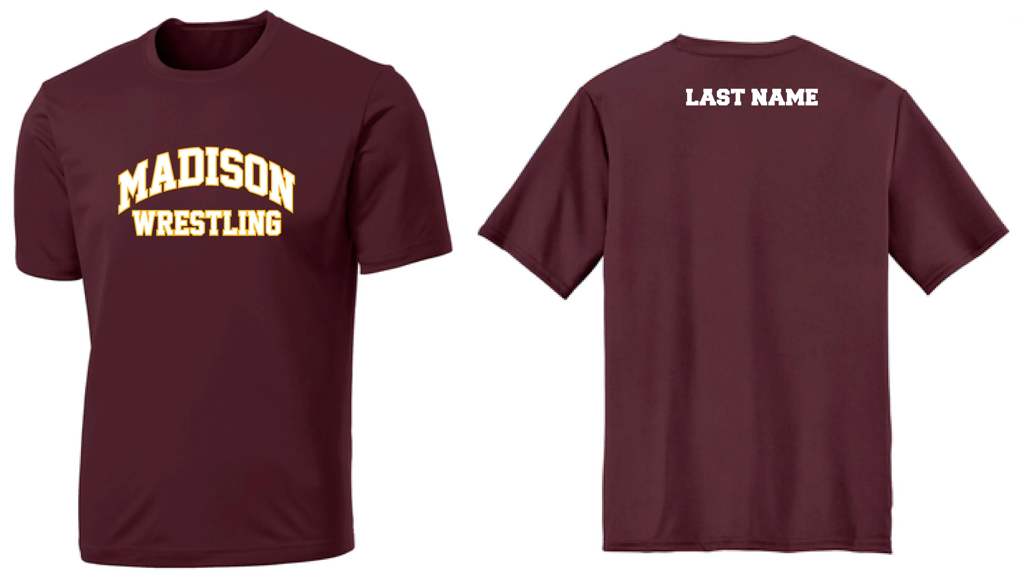 Madison Wrestling Dryfit Performance Tee - Maroon