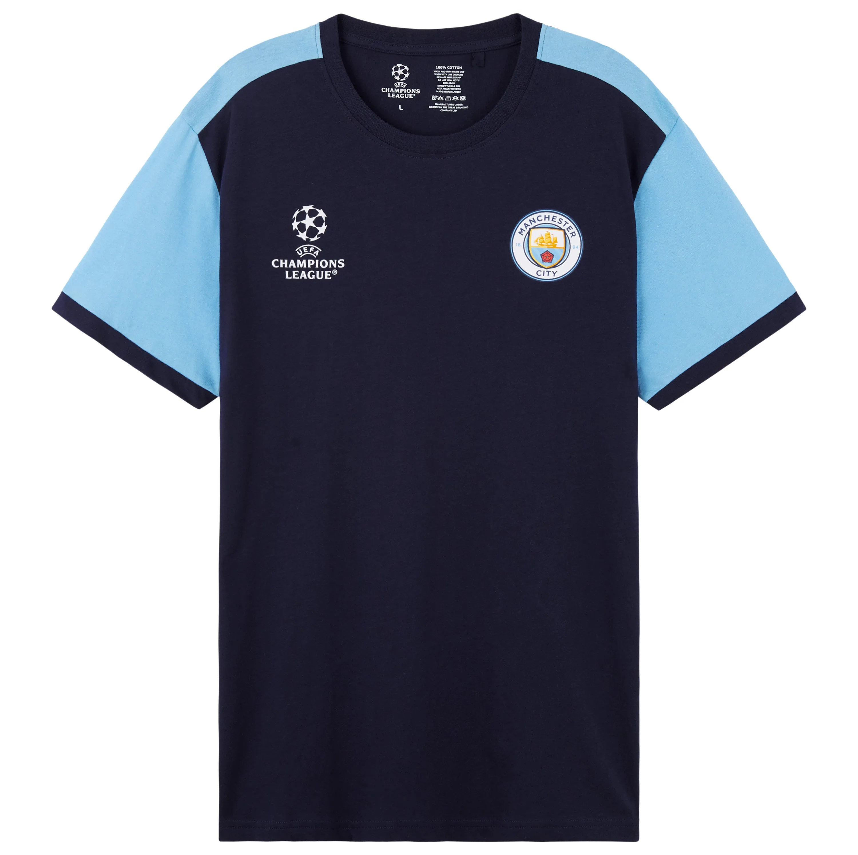 MANCHESTER CITY F.C. Men's T-Shirts, Short Sleeve Soft Crew Neck Football Shirt