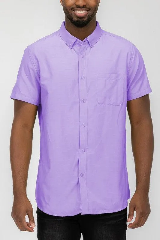 Men's Casual Short Sleeve Solid Shirts