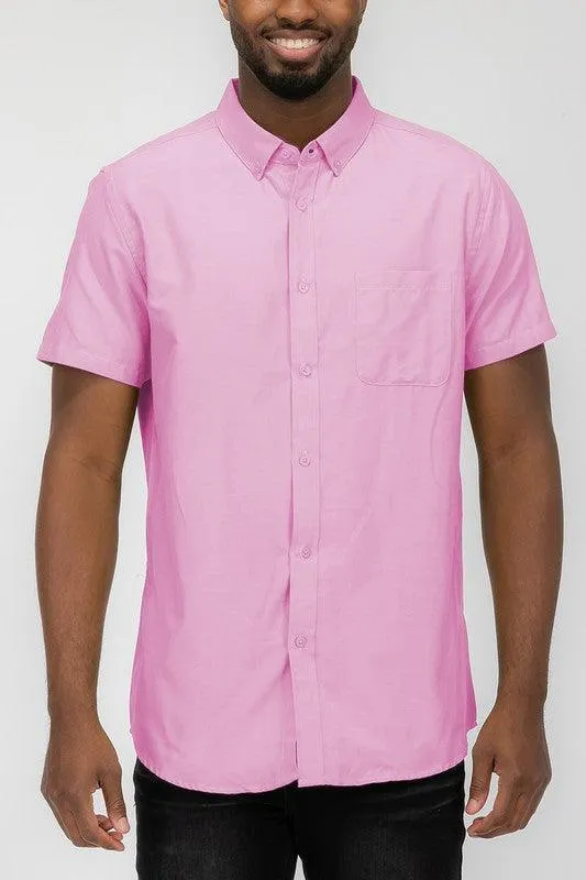 Men's Casual Short Sleeve Solid Shirts
