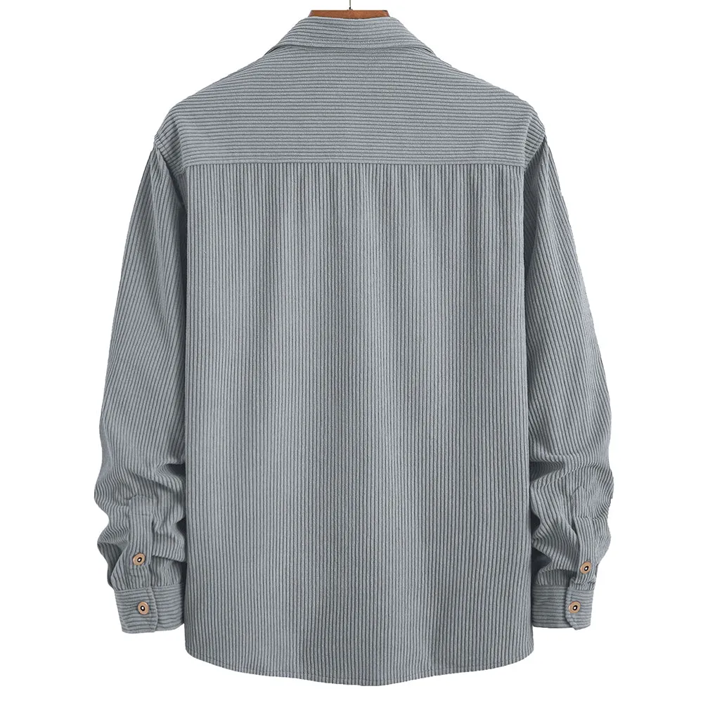 Men's Corduroy Cotton Regular fit Casual Shirt - Grey