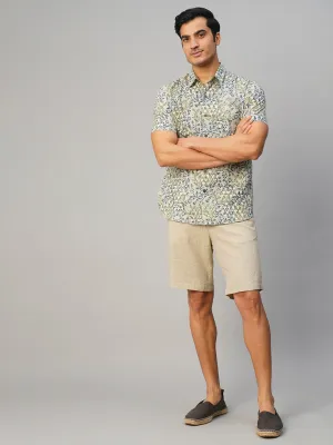 Men's Cotton Hand Block Printed Regular Fit Multi Shirt