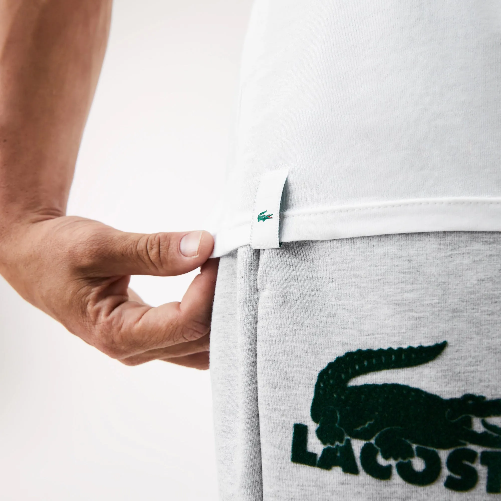 Men's Lacoste Crew Neck Cotton T-Shirt 3-Pack White
