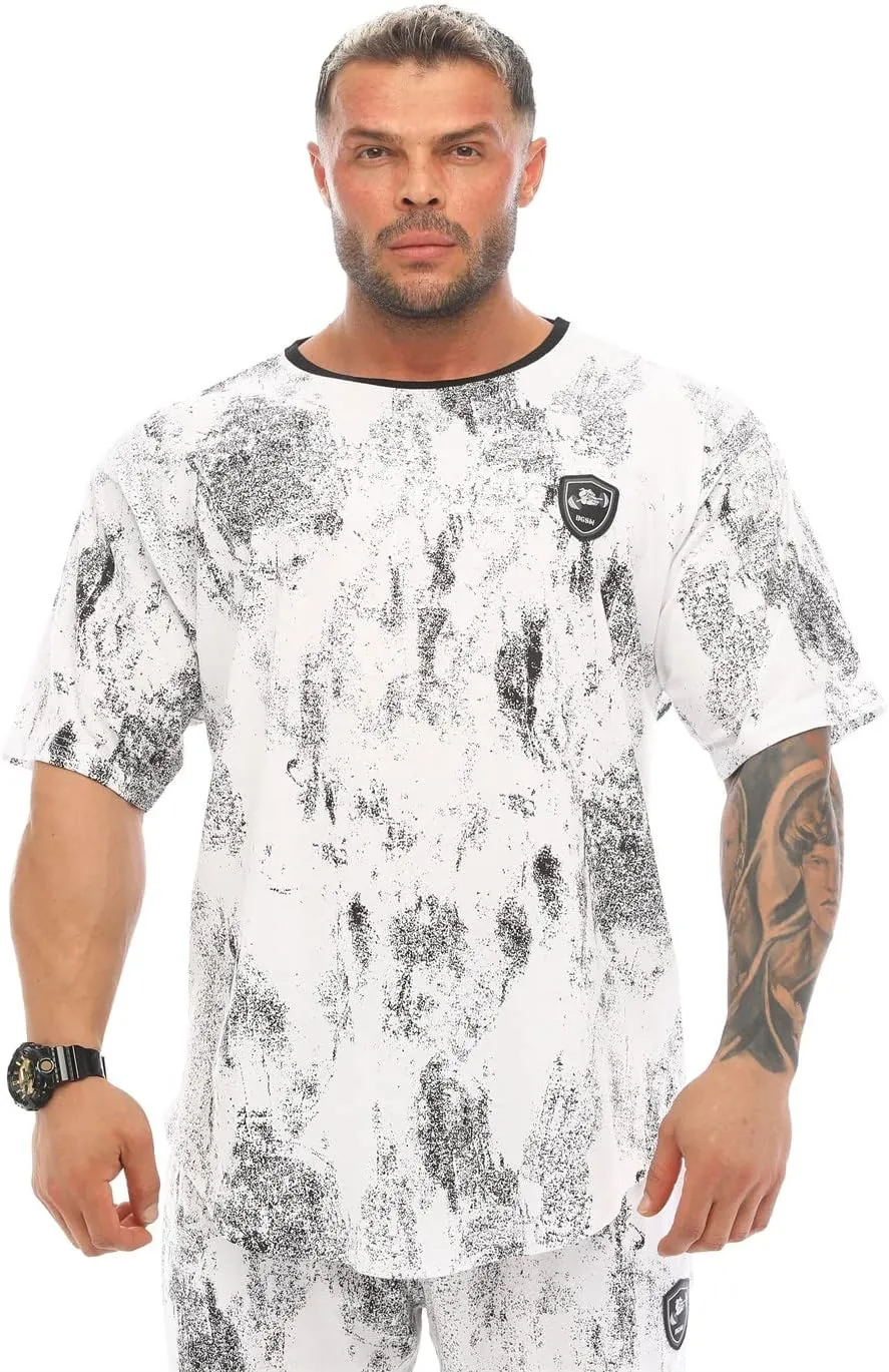 Men's Oversize T-Shirt 100% Cotton Gym Rag Top Active Tee