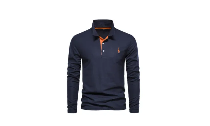 Men's Polo Shirt with Deer Embroidery