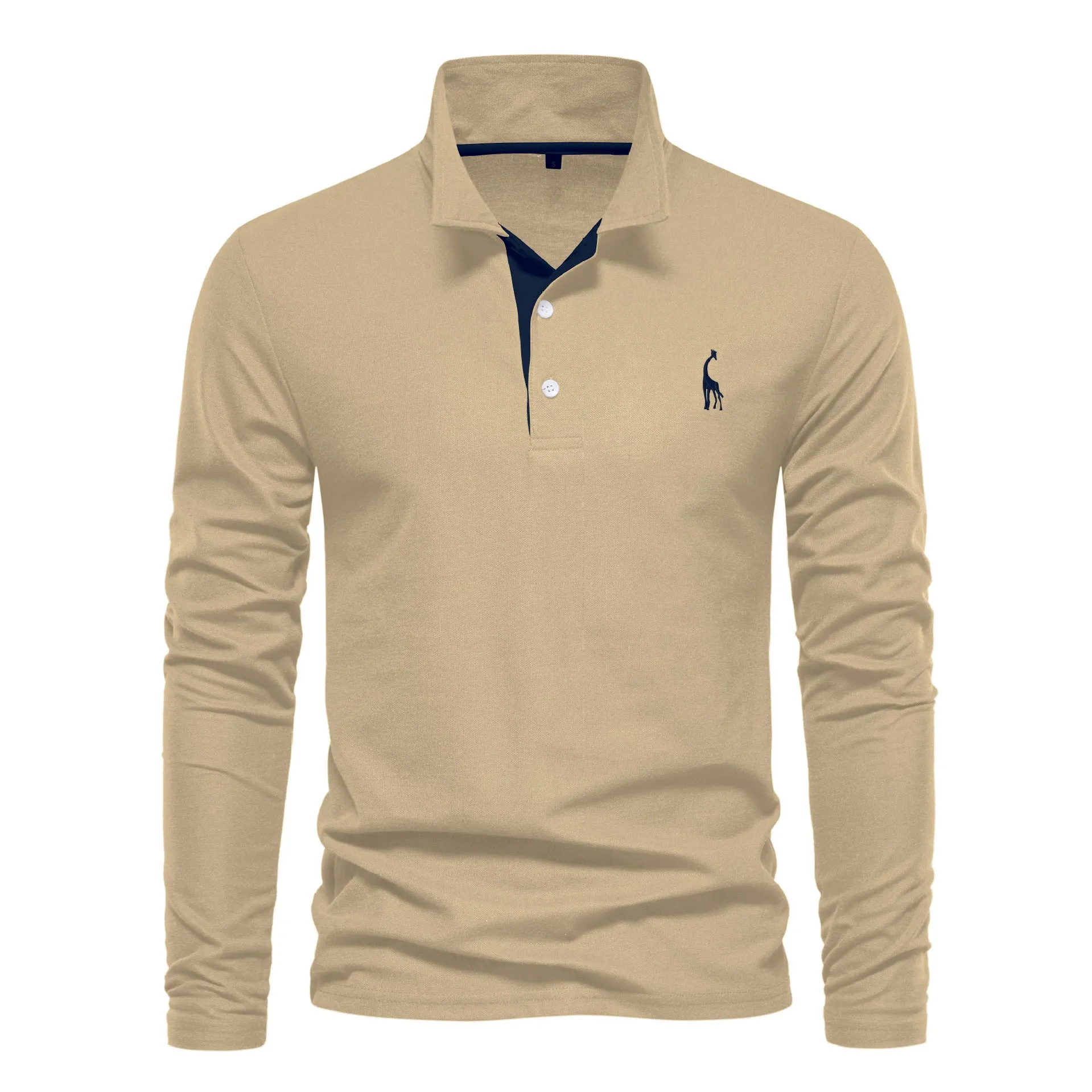 Men's Polo Shirt with Deer Embroidery