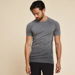 Men's Seamless Dynamic Yoga T-shirt - Light Gray KIMJALY blue-gray/black