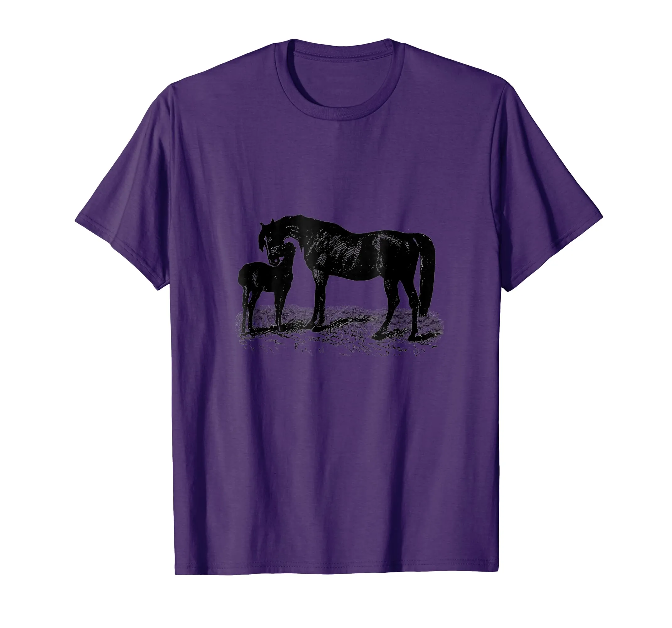 Mother Horse and Young Print T-Shirt