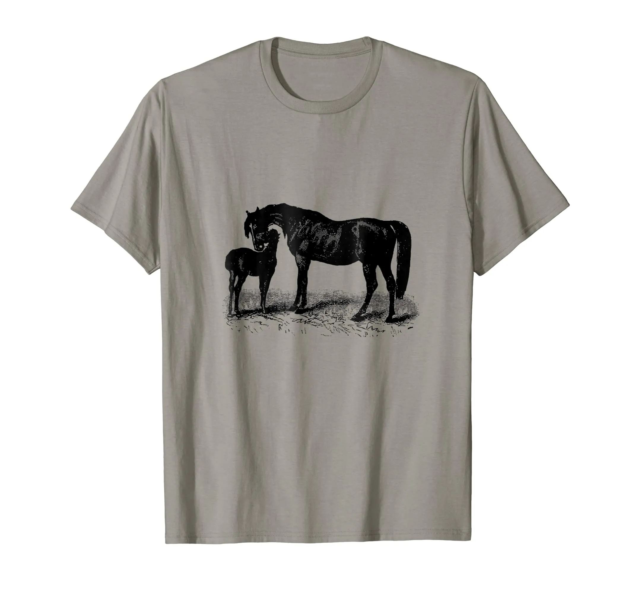 Mother Horse and Young Print T-Shirt