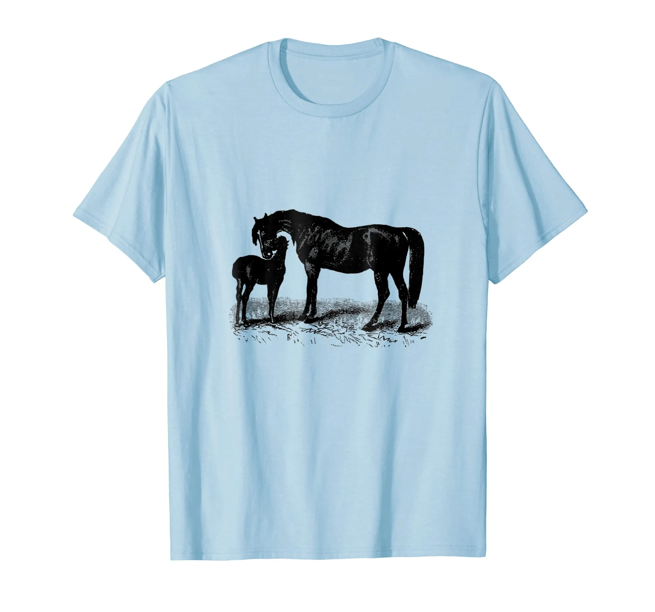 Mother Horse and Young Print T-Shirt