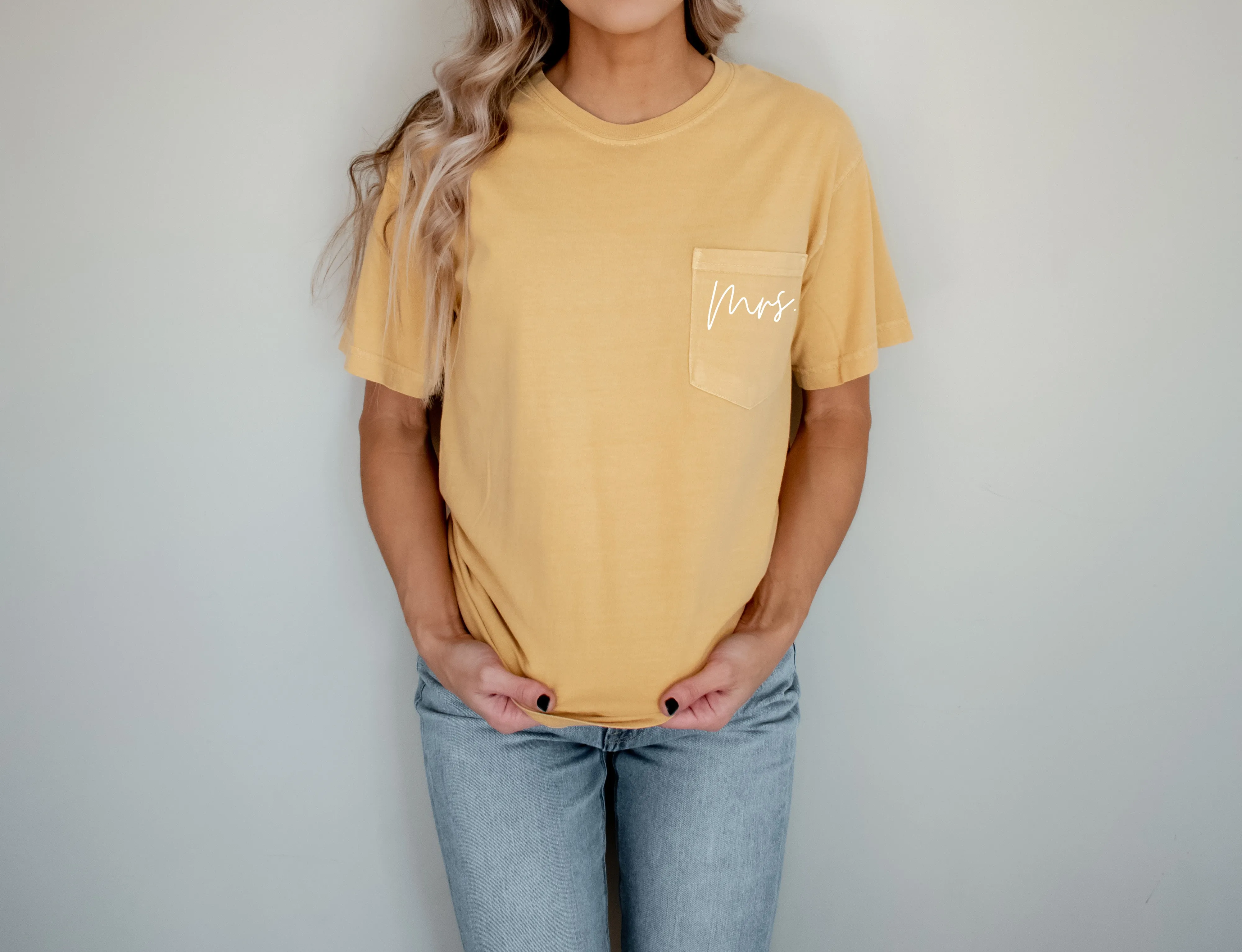 Mrs. Bride Comfort Colors Pocket T Shirt