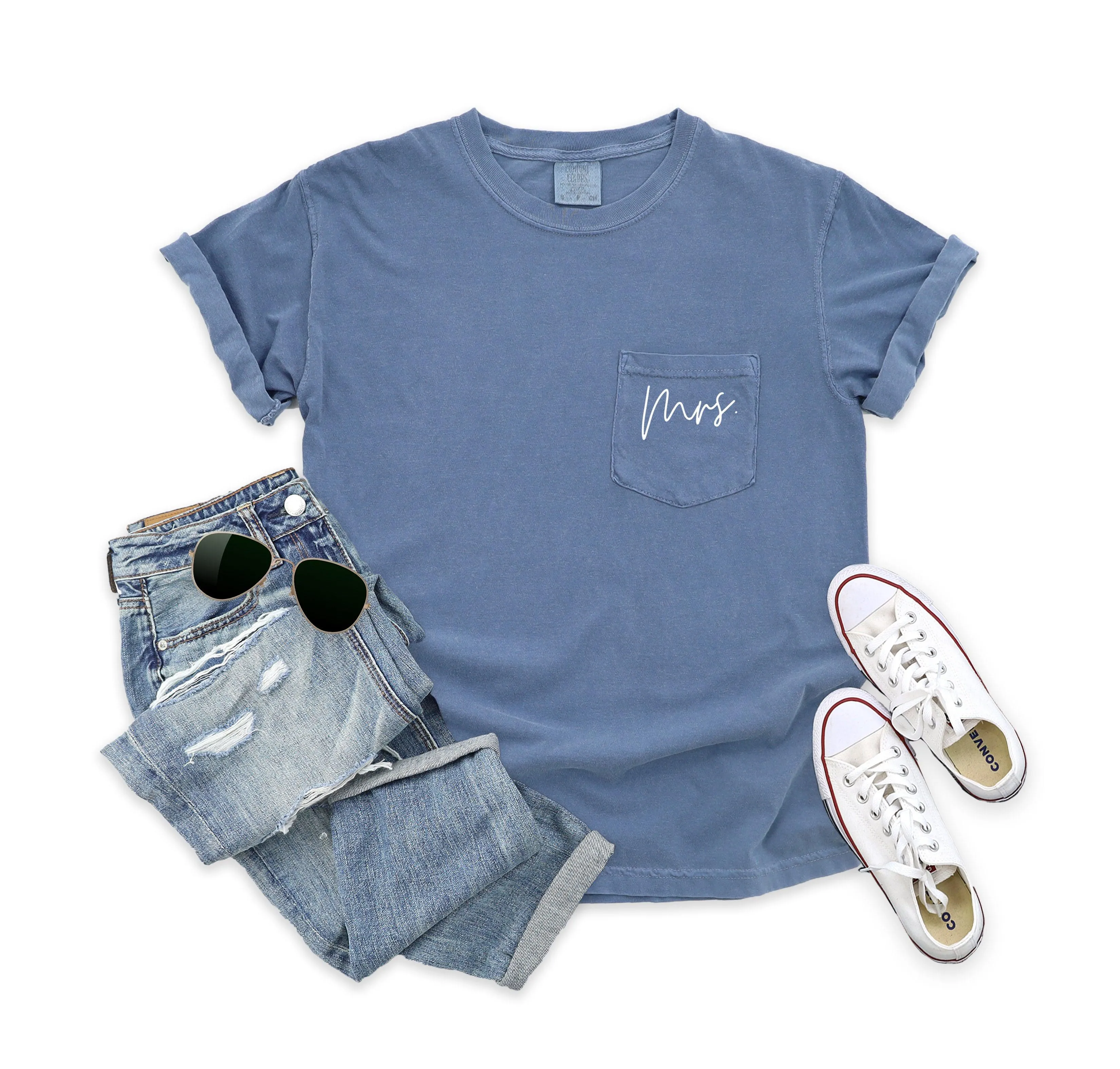 Mrs. Bride Comfort Colors Pocket T Shirt