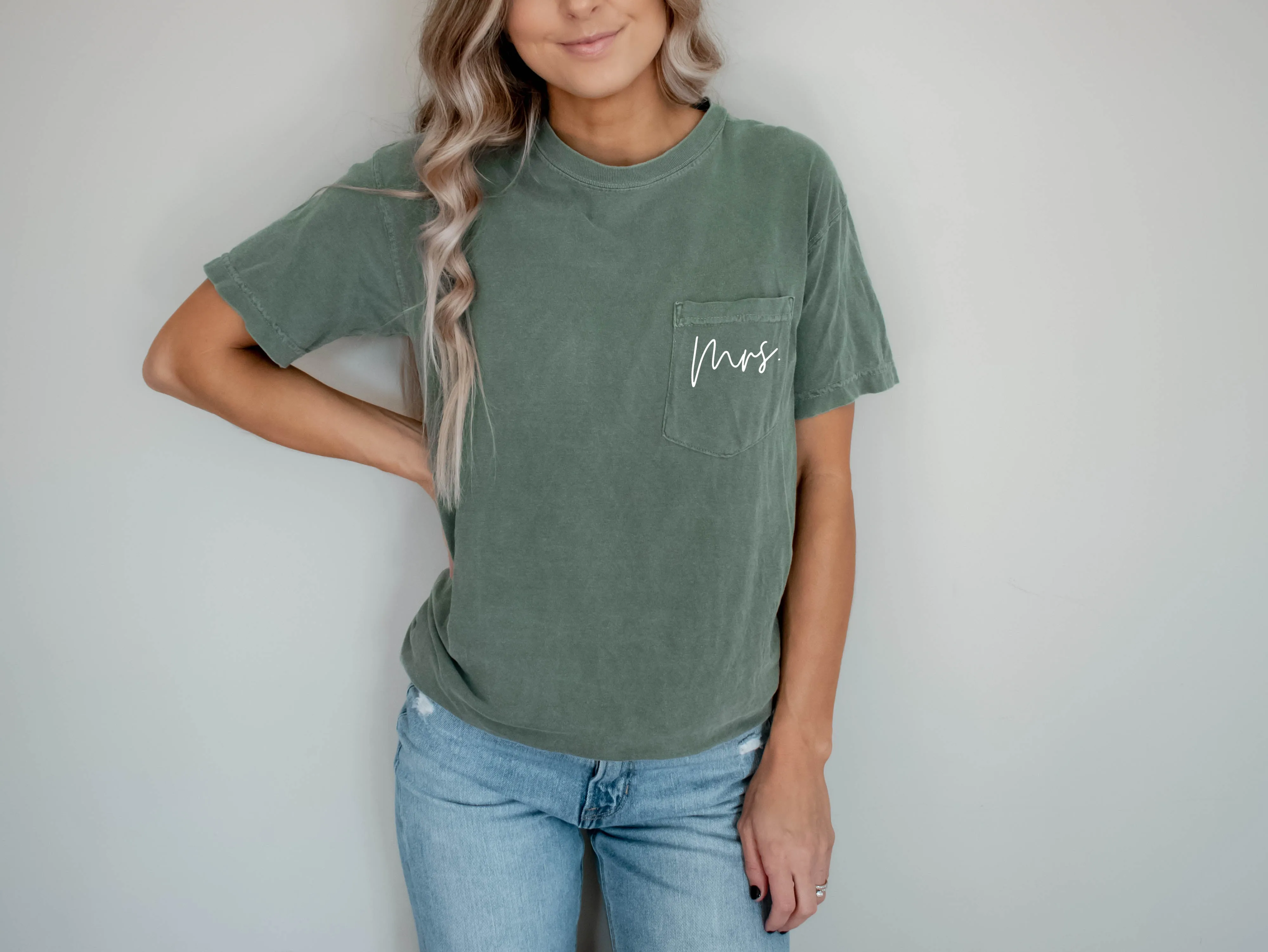 Mrs. Bride Comfort Colors Pocket T Shirt
