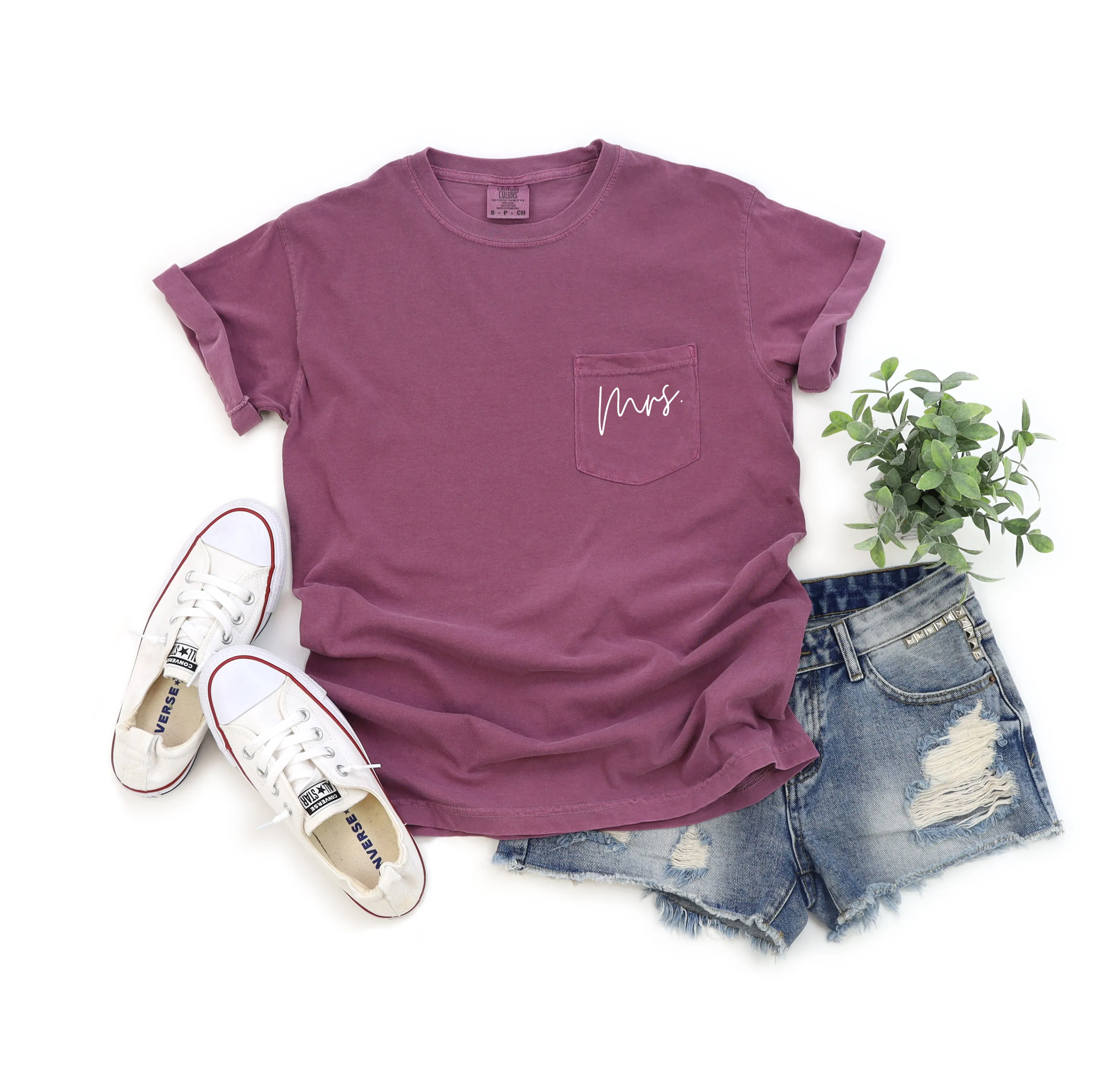 Mrs. Bride Comfort Colors Pocket T Shirt