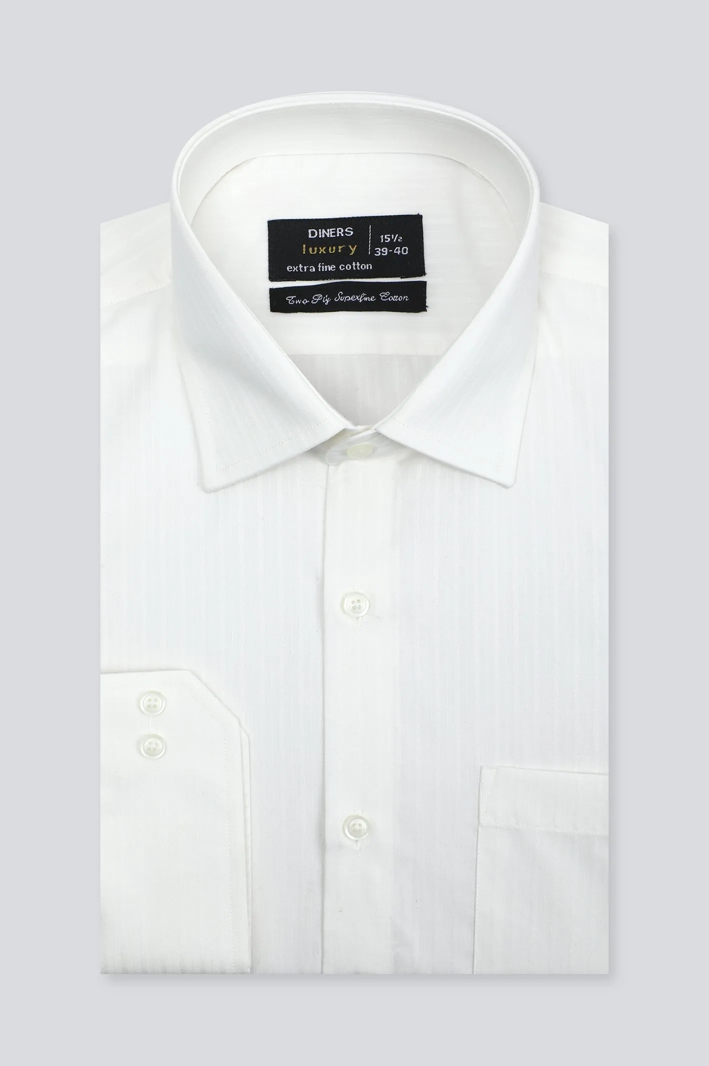 Off White Self Formal Men Shirt