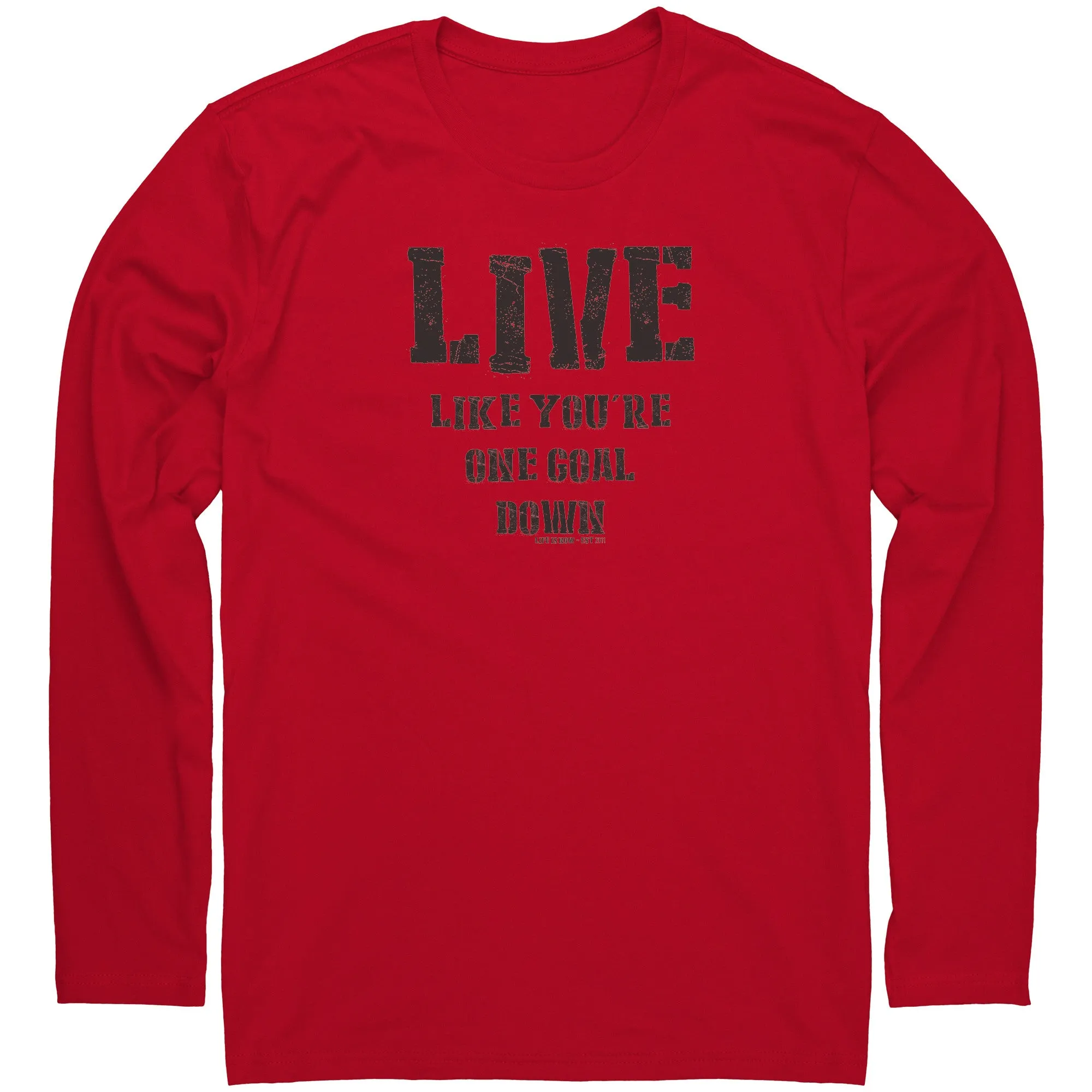 One Goal Down Men's Premium LS (dark logo)