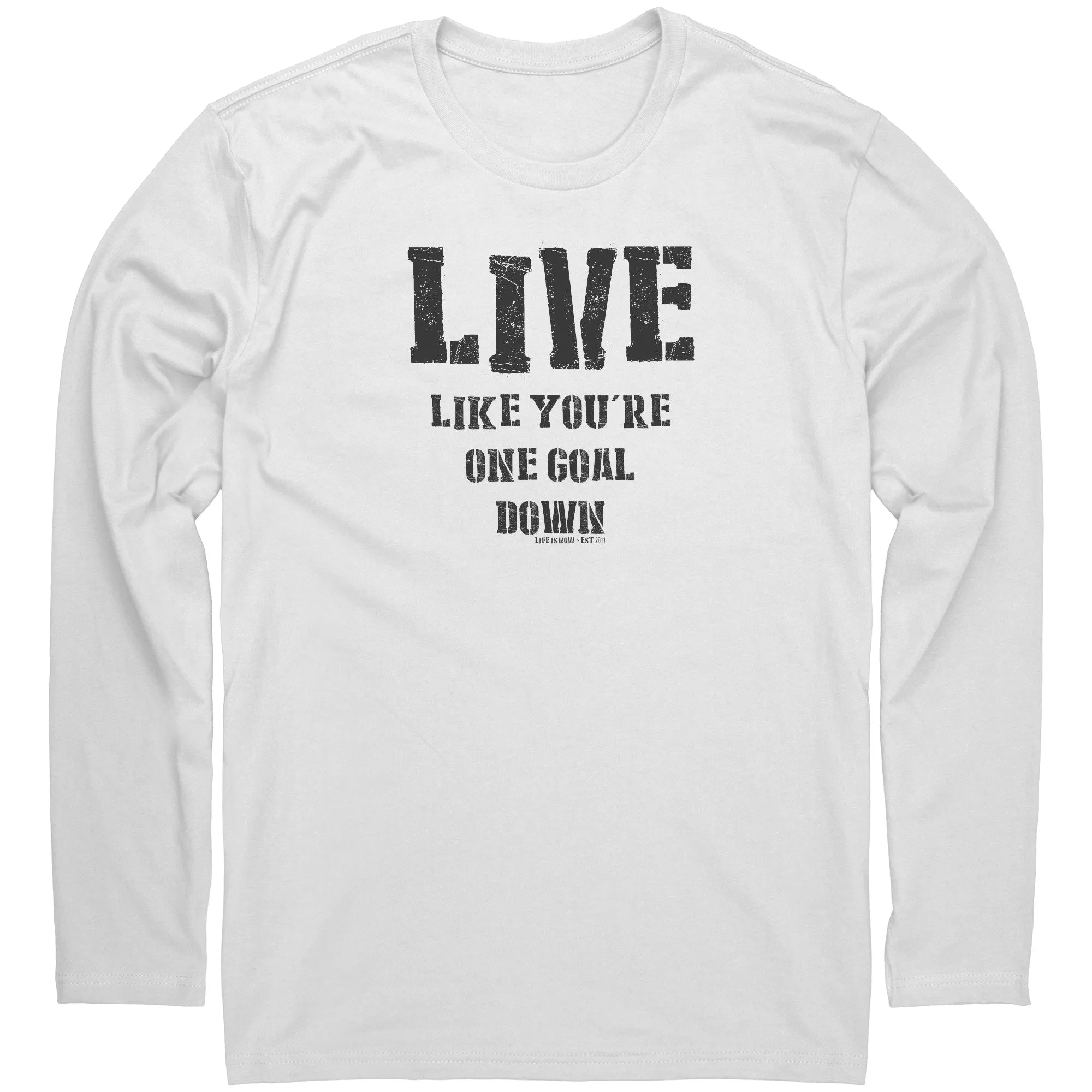 One Goal Down Men's Premium LS (dark logo)