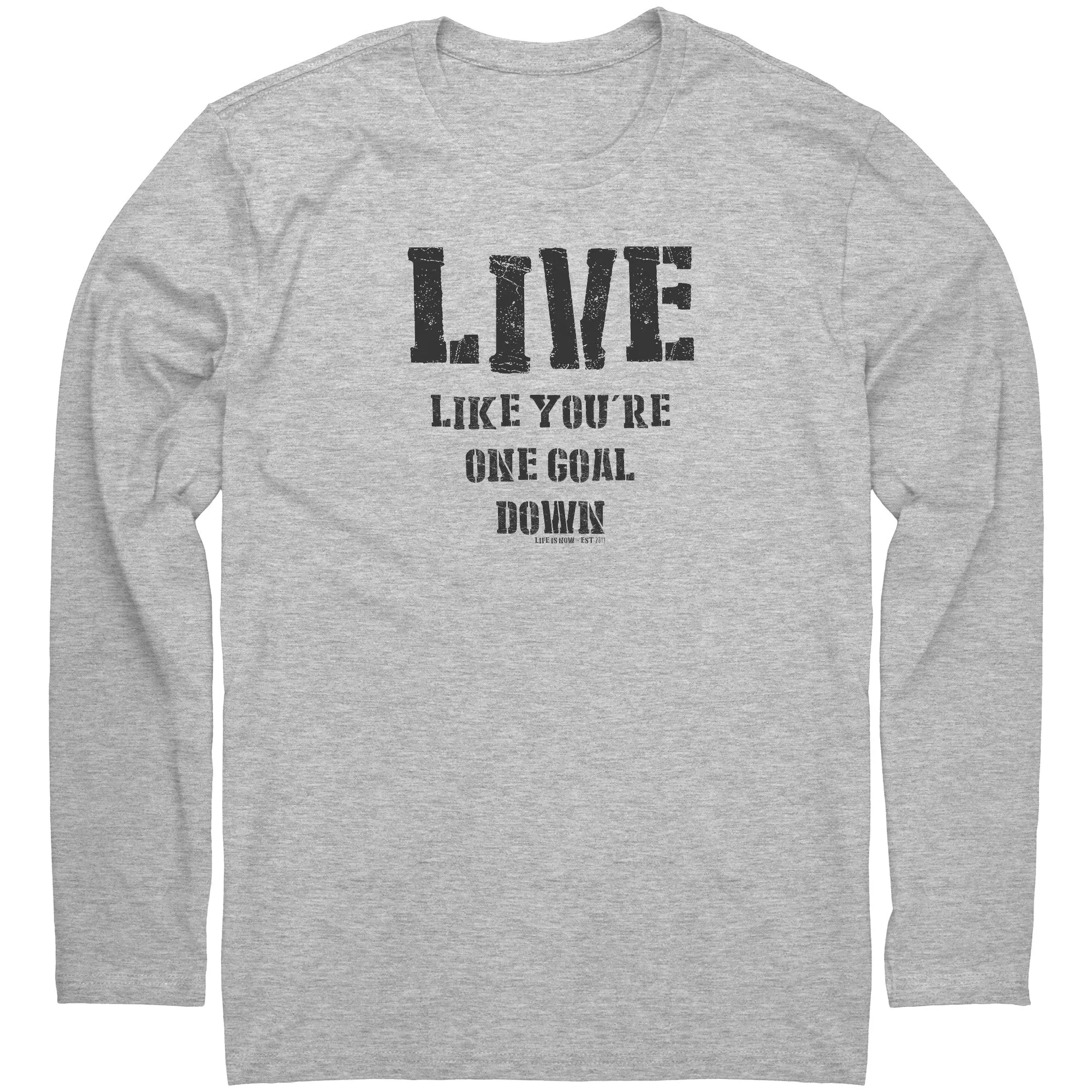 One Goal Down Men's Premium LS (dark logo)