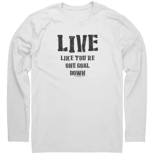 One Goal Down Men's Premium LS (dark logo)