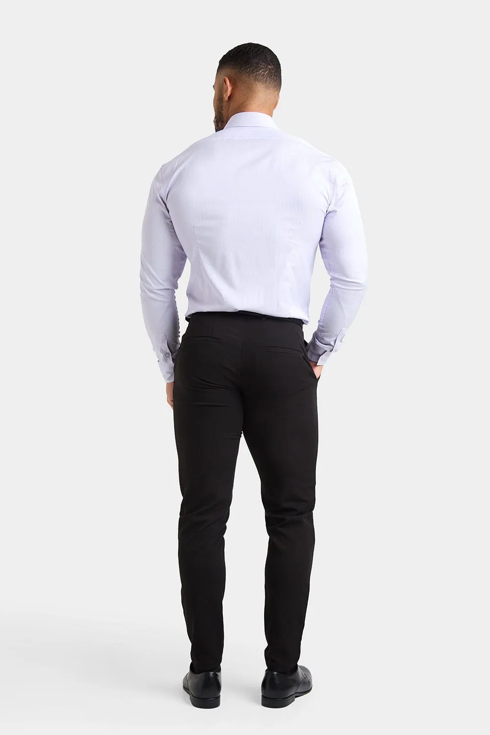 Performance Business Shirt in Lilac Fine Stripe