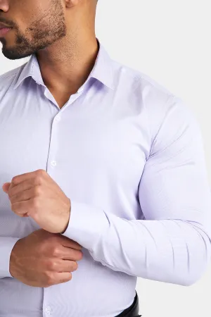 Performance Business Shirt in Lilac Fine Stripe