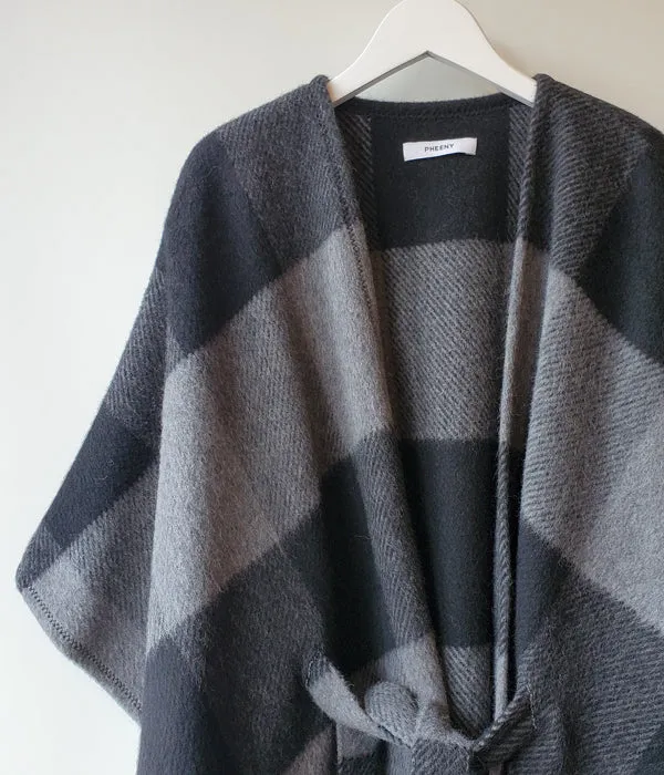 PHEENY/BIG BLOCK CHECK SHORT GOWN (GRAY)