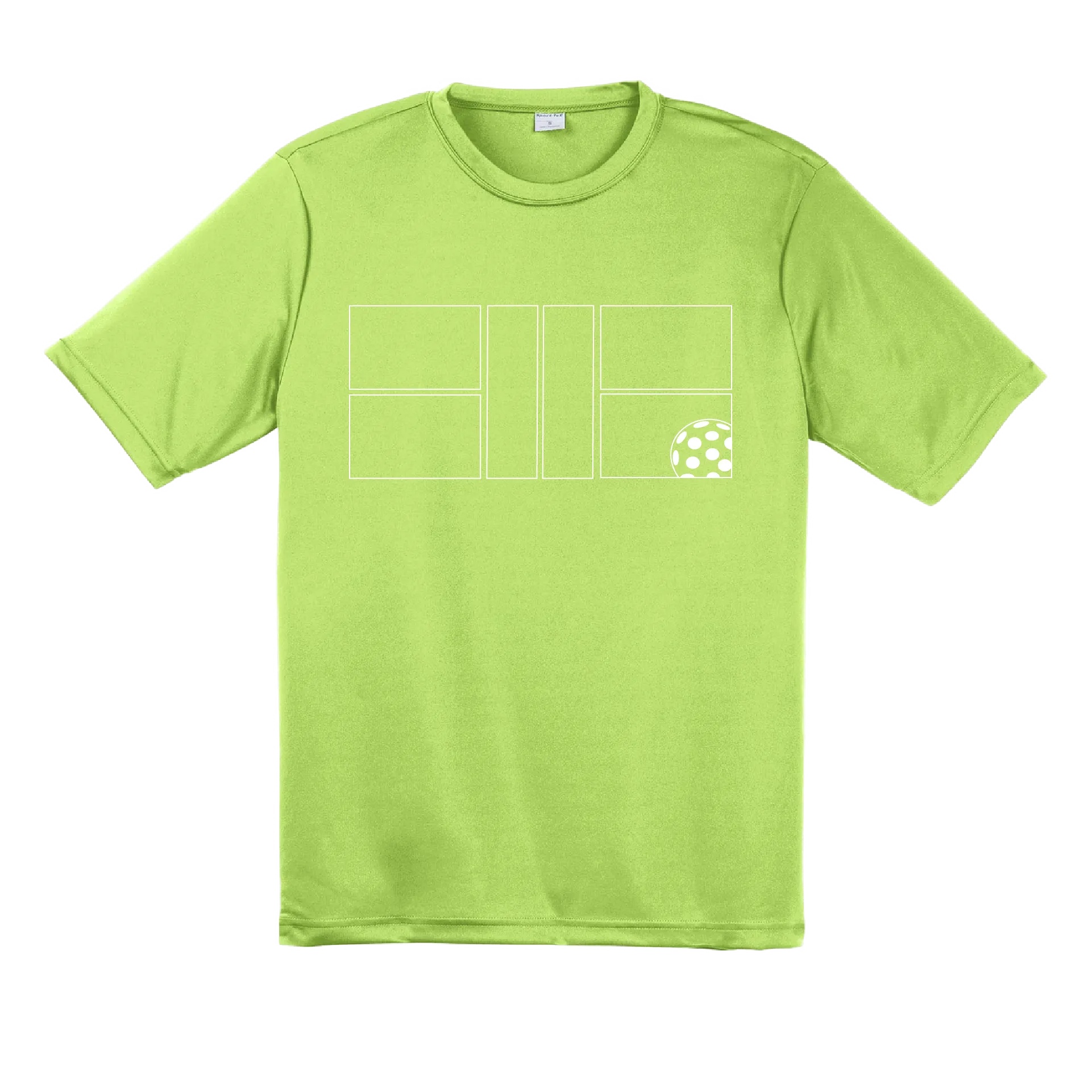 Pickleball Court (White) | Men's Short Sleeve Athletic Shirt | 100% Polyester