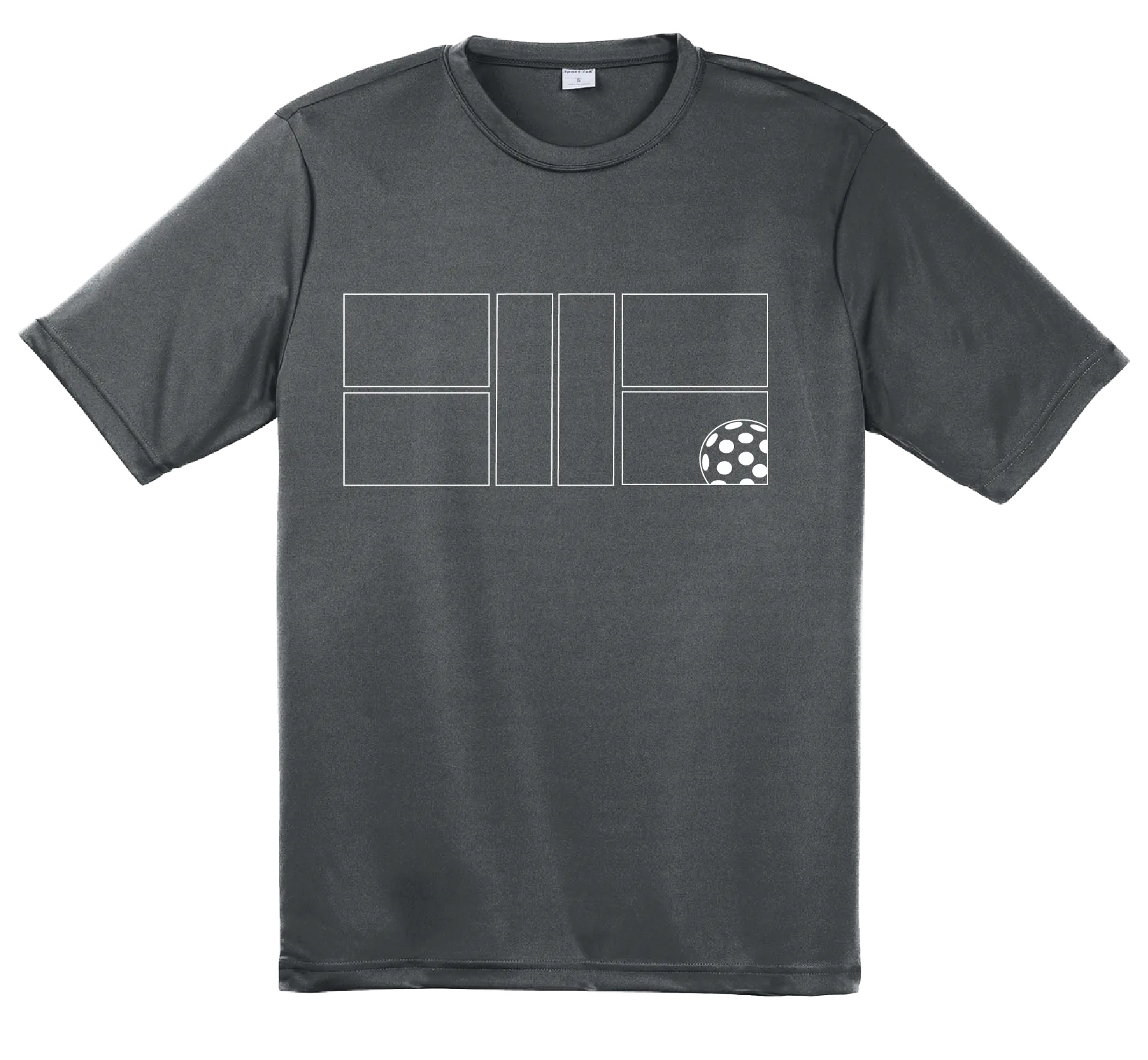 Pickleball Court (White) | Men's Short Sleeve Athletic Shirt | 100% Polyester
