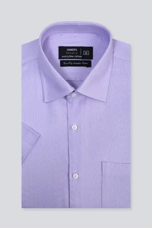Pink Textured Formal Luxury Shirt (Half Sleeves)