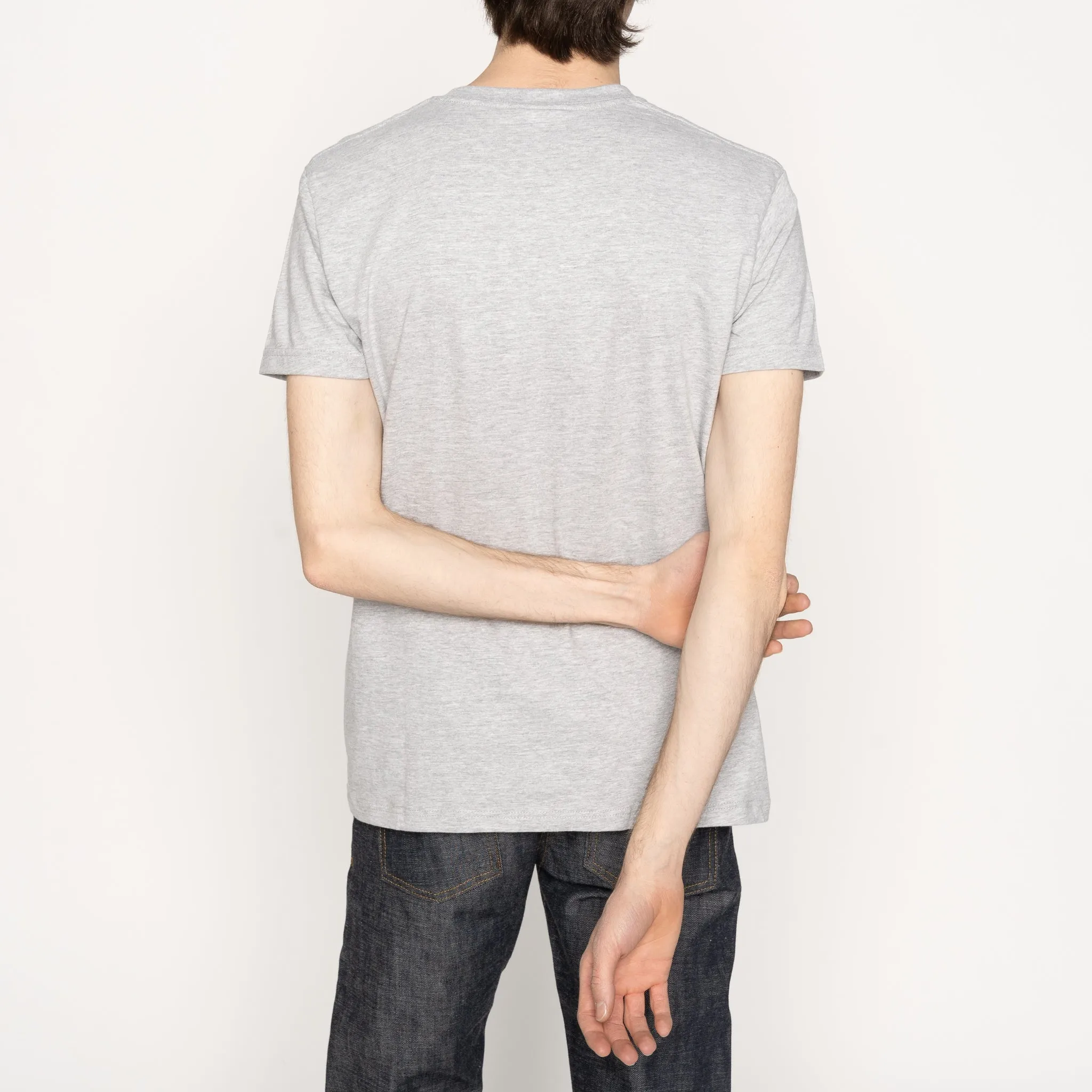 Pocket Tee - Heather Grey - Bell Flowers - Cinnamon