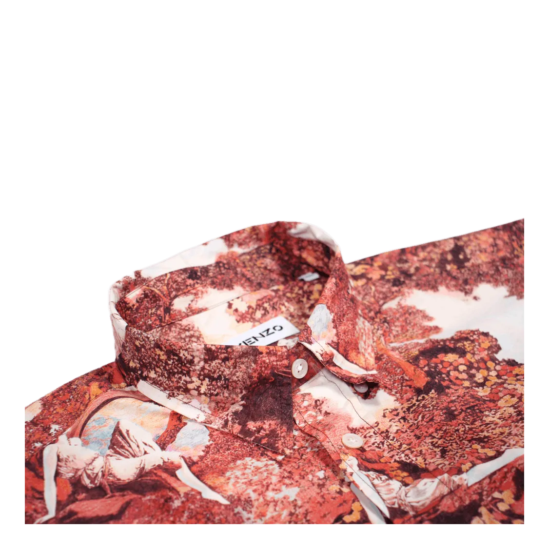 Printed Long Casual Shirt Dark Rose