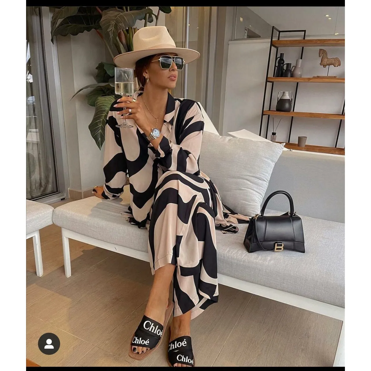 Printed Loose Shirts & Pants Two-Piece Set