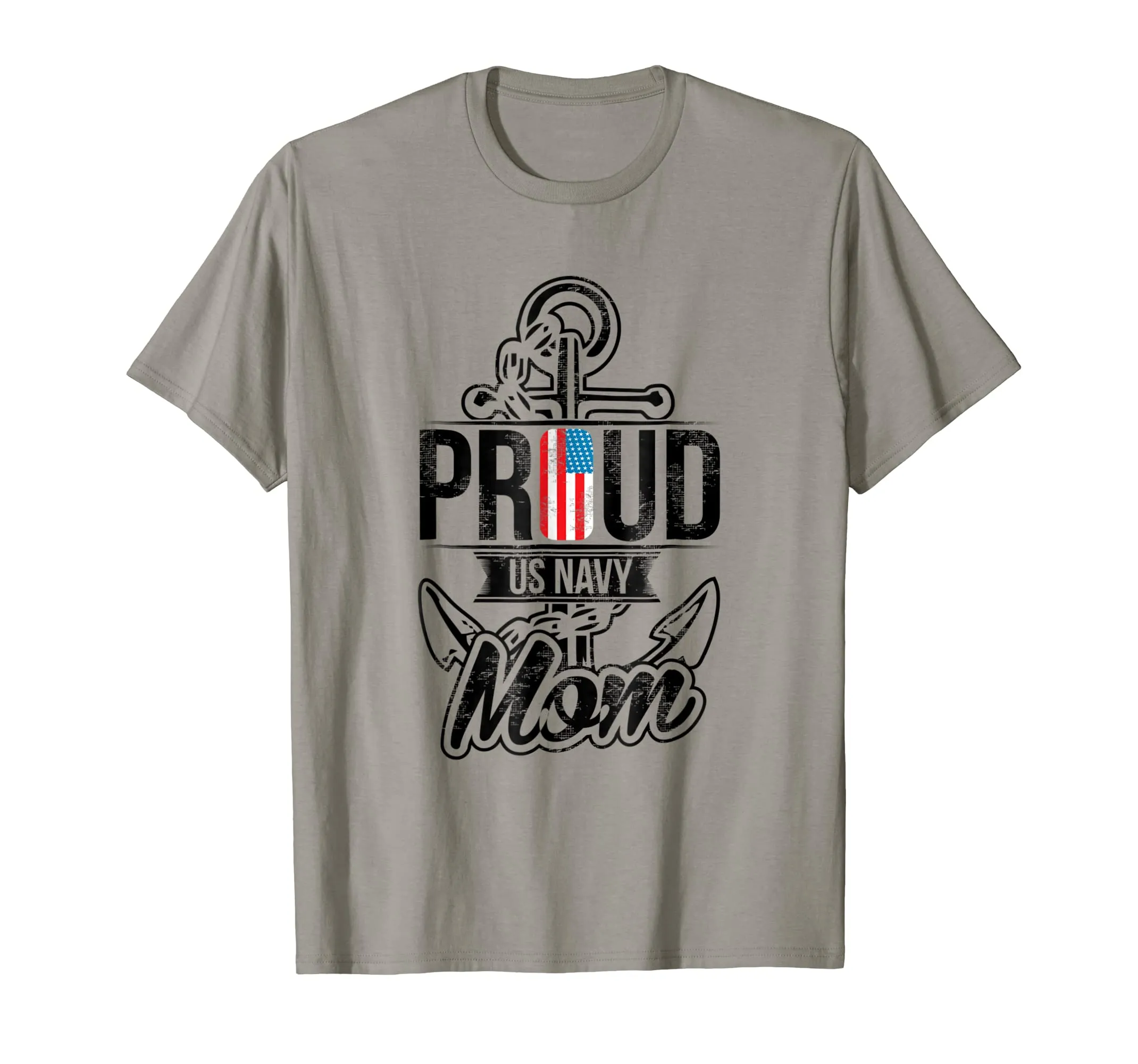 Proud US Navy Mom T-Shirt - Patriotic American Mother Tee