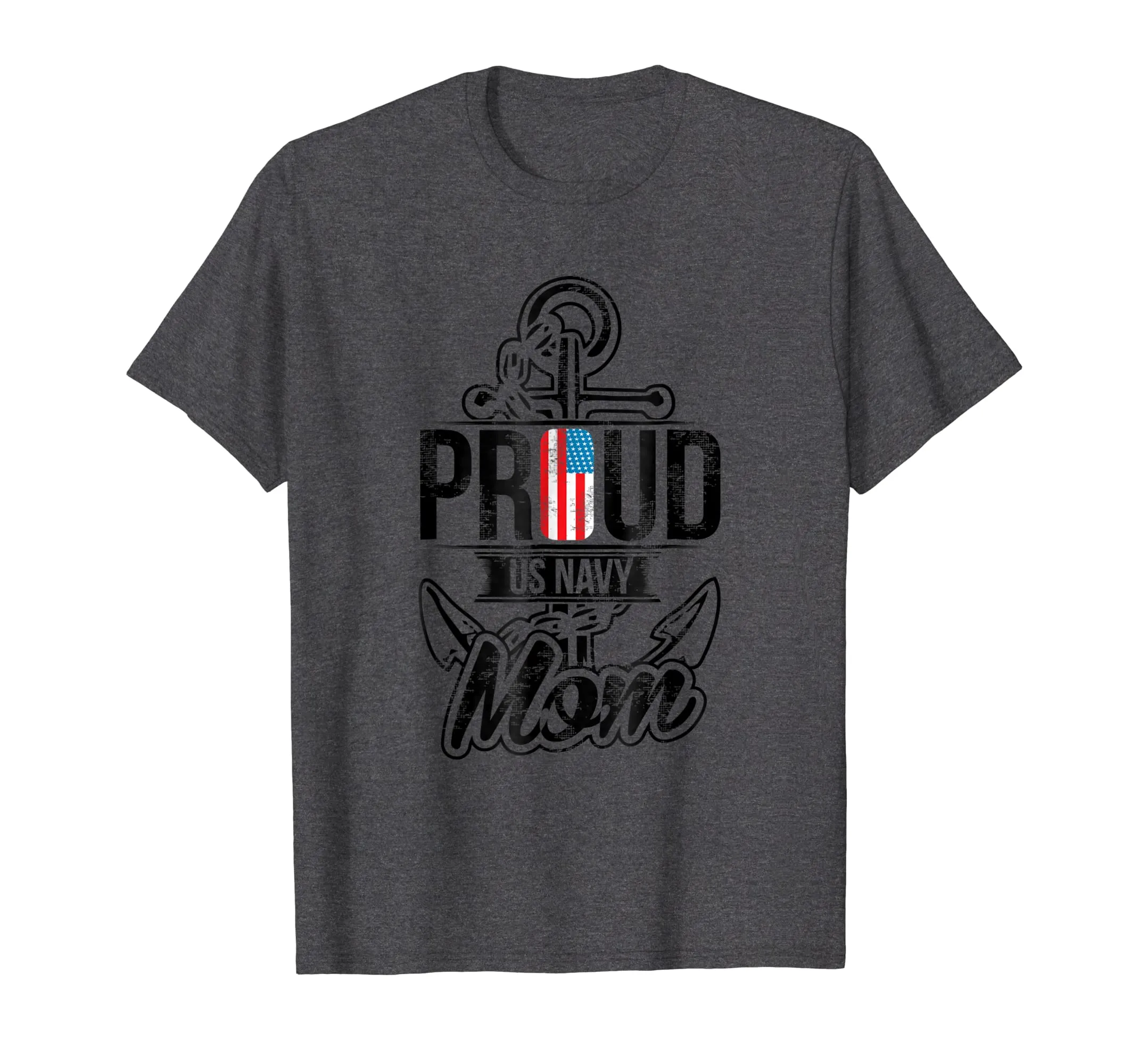 Proud US Navy Mom T-Shirt - Patriotic American Mother Tee