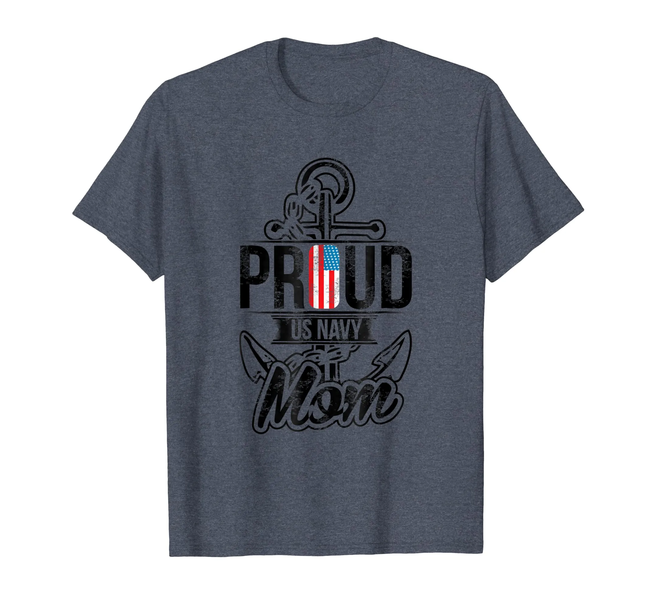 Proud US Navy Mom T-Shirt - Patriotic American Mother Tee