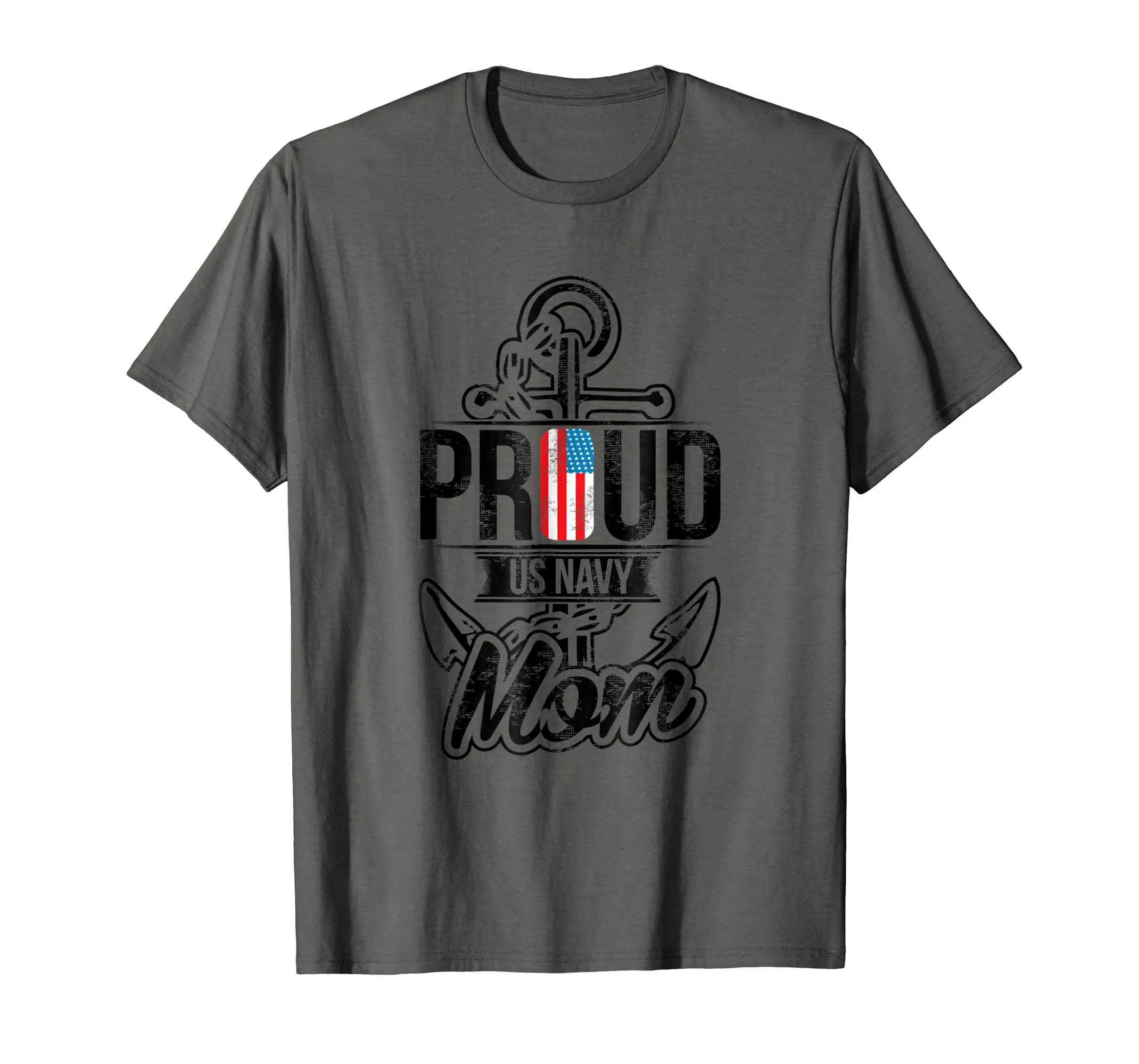 Proud US Navy Mom T-Shirt - Patriotic American Mother Tee