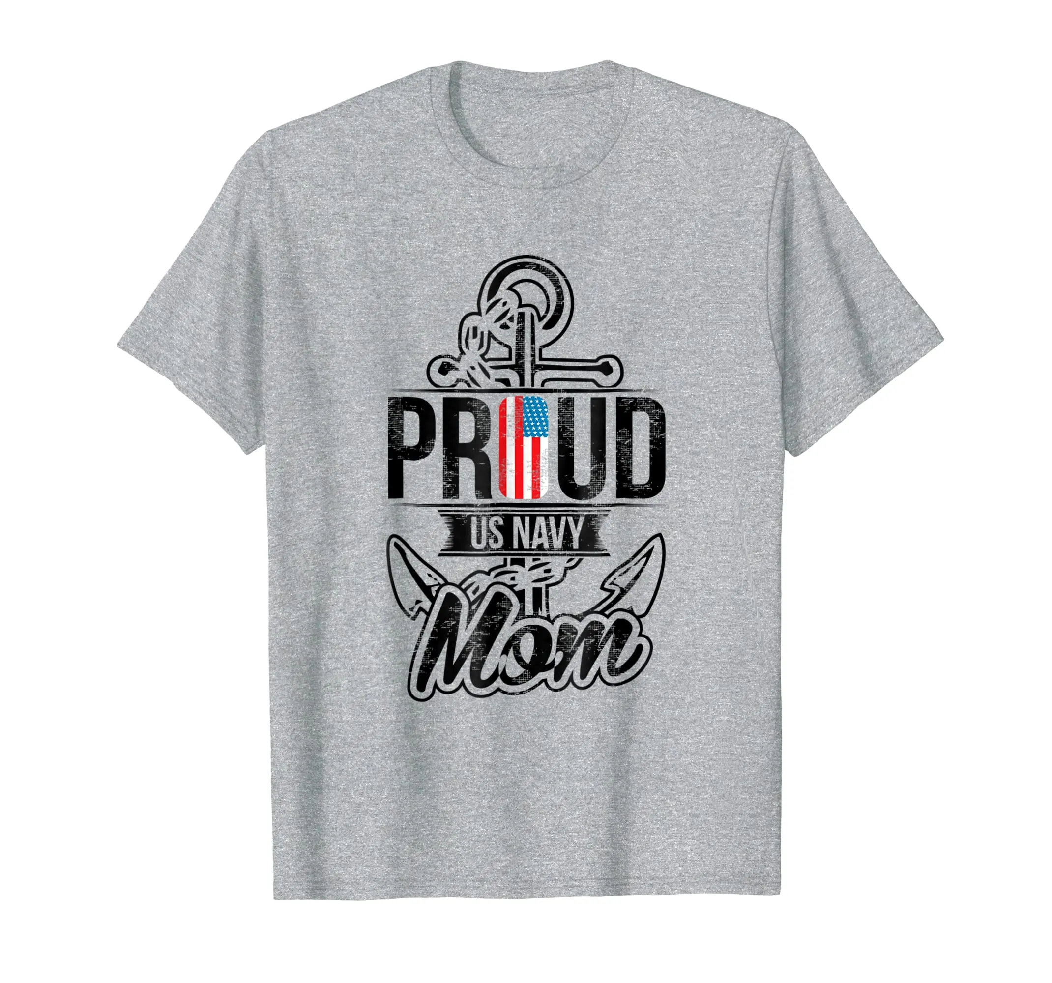 Proud US Navy Mom T-Shirt - Patriotic American Mother Tee