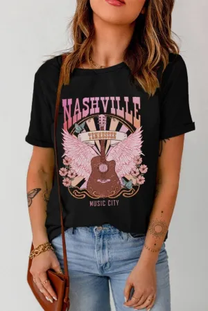 "NASHVILLE TENNESSEE MUSIC CITY" Graphic Tee
