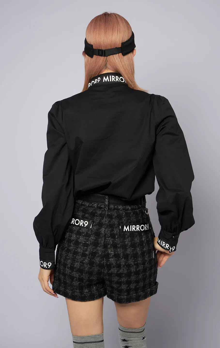 Ribbon stretch long shirts/2color