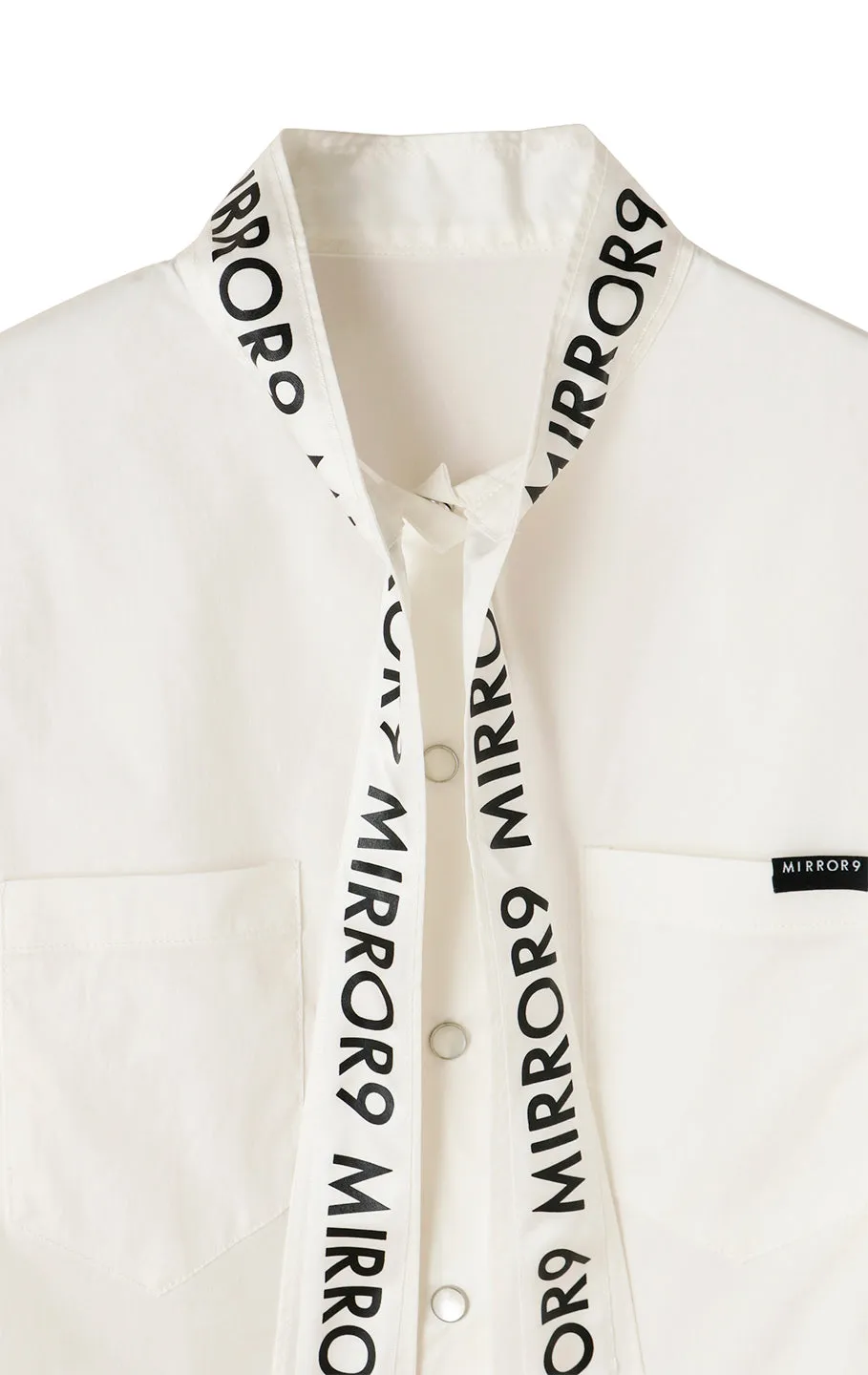 Ribbon stretch long shirts/2color