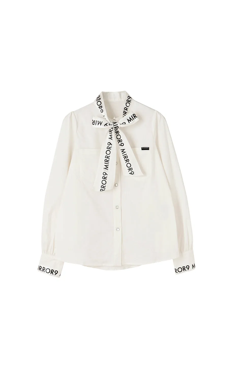 Ribbon stretch long shirts/2color