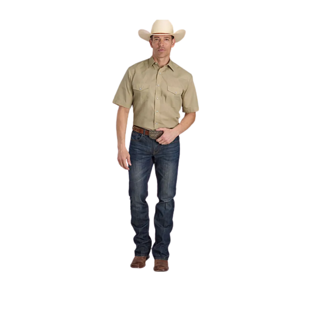 Roper Men's Solid Broadcloth Tan Shirt