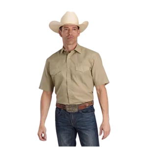 Roper Men's Solid Broadcloth Tan Shirt